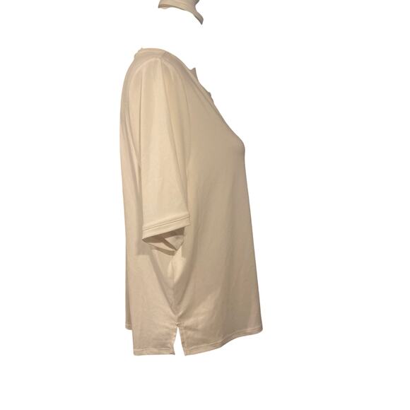 White Dressy Casual Short Sleeve Office Tee Top - Nordstrom Rack - Size Large - Picture 3 of 6